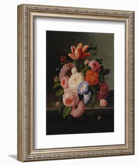 Still Life with Flowers-Thomas Birch-Framed Giclee Print