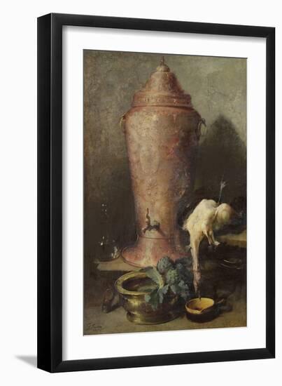 Still Life with Fountain, 1894 (Oil on Canvas)-Guillaume Romain Fouace-Framed Giclee Print