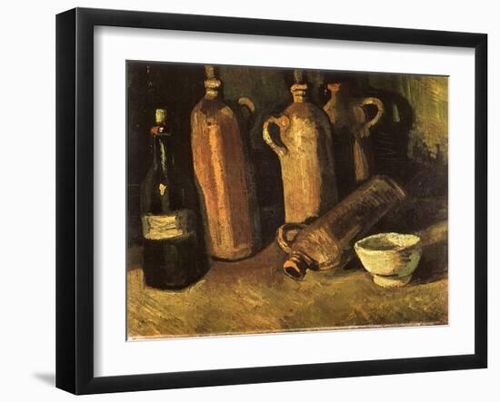 Still Life with Four Stone Bottles, 1884-Vincent van Gogh-Framed Giclee Print