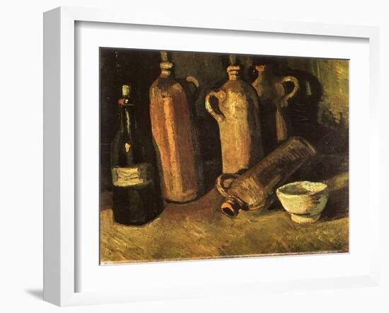 Still Life with Four Stone Bottles, 1884-Vincent van Gogh-Framed Giclee Print