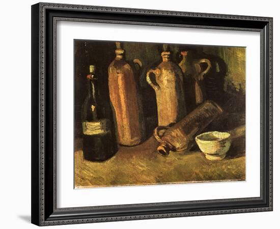 Still Life with Four Stone Bottles, 1884-Vincent van Gogh-Framed Giclee Print