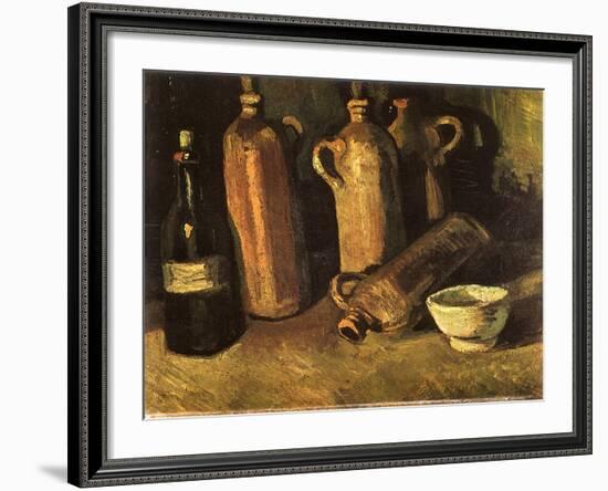 Still Life with Four Stone Bottles, 1884-Vincent van Gogh-Framed Giclee Print