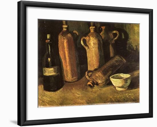 Still Life with Four Stone Bottles, 1884-Vincent van Gogh-Framed Giclee Print