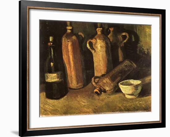 Still Life with Four Stone Bottles, 1884-Vincent van Gogh-Framed Giclee Print