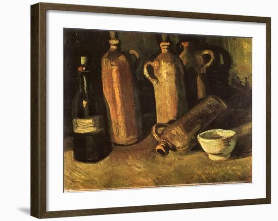 Still Life with Four Stone Bottles, 1884-Vincent van Gogh-Framed Giclee Print