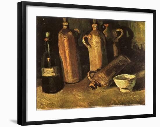 Still Life with Four Stone Bottles, 1884-Vincent van Gogh-Framed Giclee Print