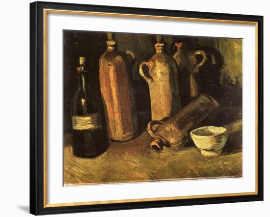 Still Life with Four Stone Bottles, 1884-Vincent van Gogh-Framed Giclee Print