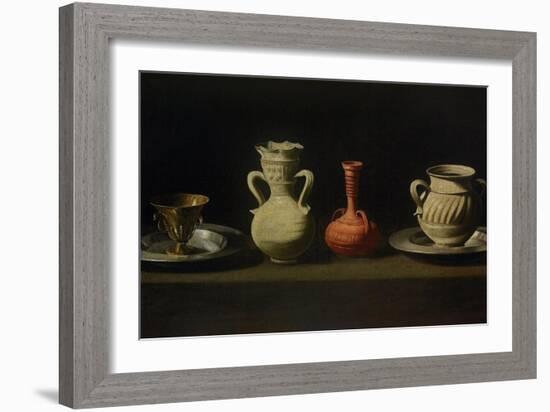 Still Life with Four Vessels-Francisco de Zurbarán-Framed Giclee Print