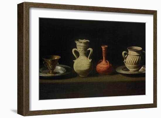 Still Life with Four Vessels-Francisco de Zurbarán-Framed Giclee Print