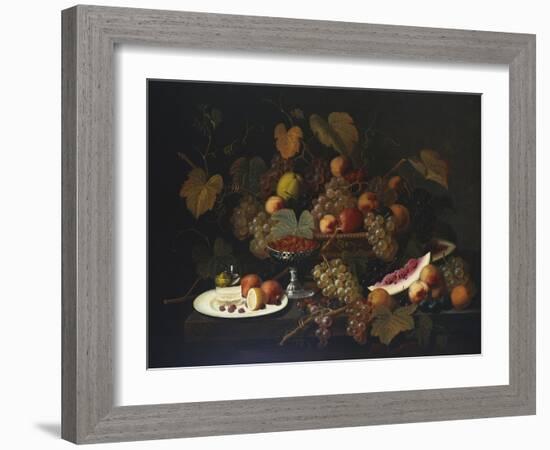 Still Life with Fruit, 1852-Severin Roesen-Framed Giclee Print