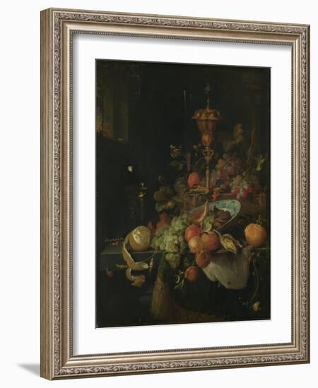 Still Life with Fruit and a Cup on Cocks Legs-Abraham Mignon-Framed Art Print