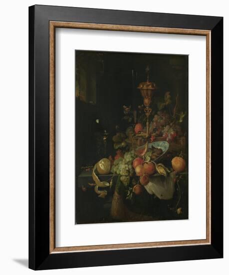 Still Life with Fruit and a Cup on Cocks Legs-Abraham Mignon-Framed Art Print