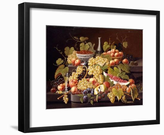 Still Life with Fruit and Champagne-Severin Roesen-Framed Premium Giclee Print