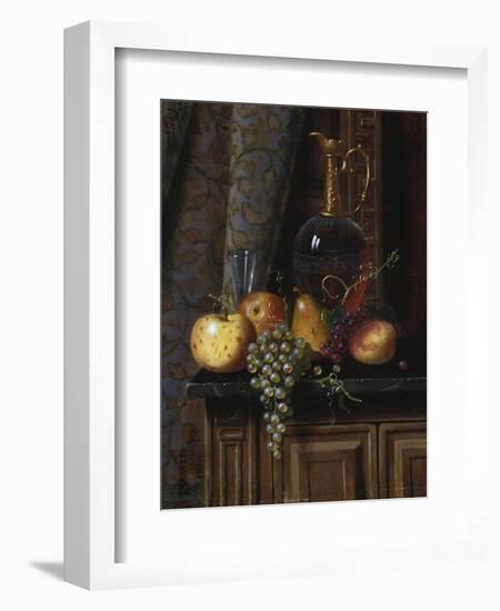 Still Life with Fruit and Claret, 1881-William Michael Harnett-Framed Giclee Print