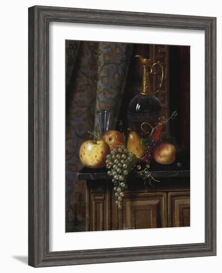 Still Life with Fruit and Claret, 1881-William Michael Harnett-Framed Giclee Print