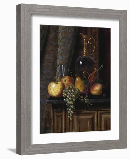 Still Life with Fruit and Claret, 1881-William Michael Harnett-Framed Giclee Print