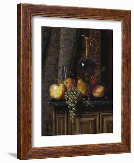 Still Life with Fruit and Claret, 1881-William Michael Harnett-Framed Giclee Print