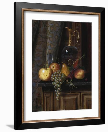 Still Life with Fruit and Claret, 1881-William Michael Harnett-Framed Giclee Print