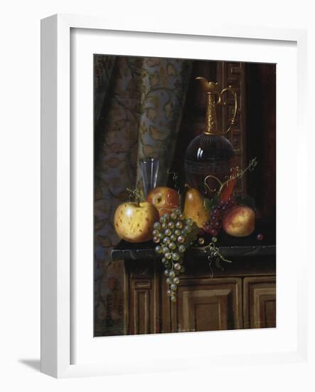 Still Life with Fruit and Claret, 1881-William Michael Harnett-Framed Giclee Print