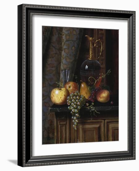 Still Life with Fruit and Claret, 1881-William Michael Harnett-Framed Giclee Print