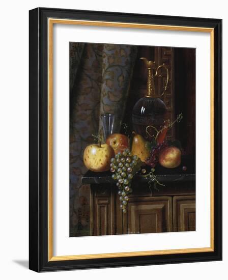 Still Life with Fruit and Claret, 1881-William Michael Harnett-Framed Giclee Print