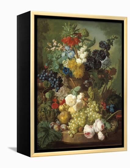 Still Life with Fruit and Flowers-Jan van Os-Framed Premier Image Canvas