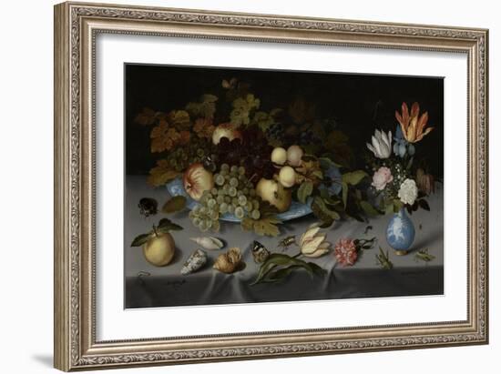 Still Life with Fruit and Flowers-Balthasar van der Ast-Framed Art Print