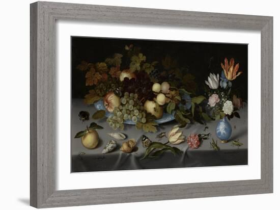 Still Life with Fruit and Flowers-Balthasar van der Ast-Framed Art Print