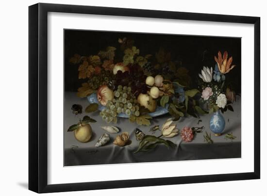 Still Life with Fruit and Flowers-Balthasar van der Ast-Framed Art Print