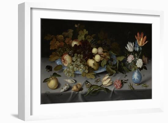 Still Life with Fruit and Flowers-Balthasar van der Ast-Framed Art Print