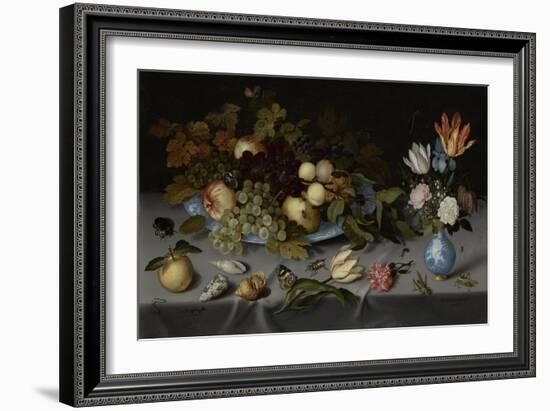 Still Life with Fruit and Flowers-Balthasar van der Ast-Framed Art Print