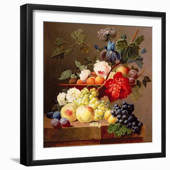 Still Life with Fruit and Flowers-Anthony Obermann-Framed Giclee Print