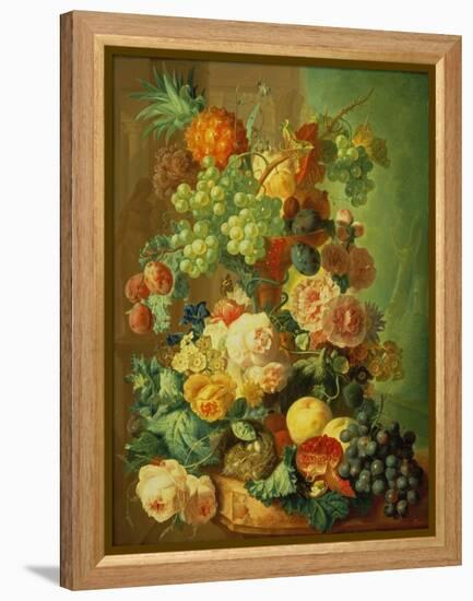 Still Life with Fruit and Flowers-Jan van Os-Framed Premier Image Canvas