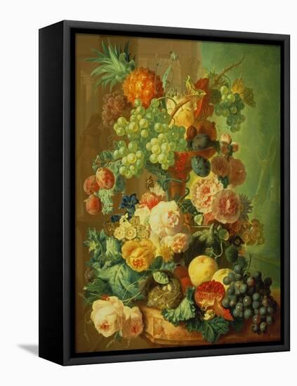 Still Life with Fruit and Flowers-Jan van Os-Framed Premier Image Canvas