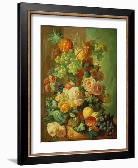 Still Life with Fruit and Flowers-Jan van Os-Framed Giclee Print