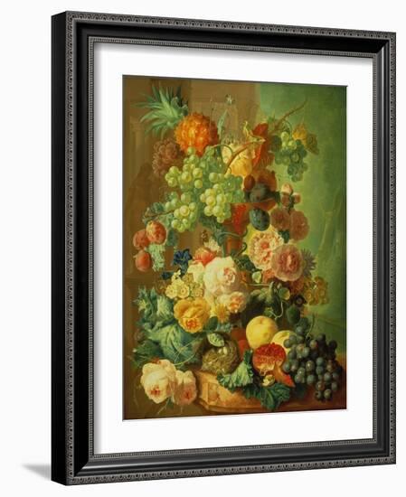 Still Life with Fruit and Flowers-Jan van Os-Framed Giclee Print