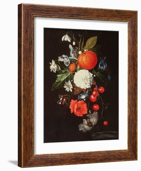 Still Life with Fruit and Flowers-Cornelis De Heem-Framed Giclee Print