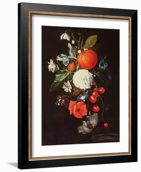 Still Life with Fruit and Flowers-Cornelis De Heem-Framed Giclee Print