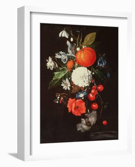Still Life with Fruit and Flowers-Cornelis De Heem-Framed Giclee Print