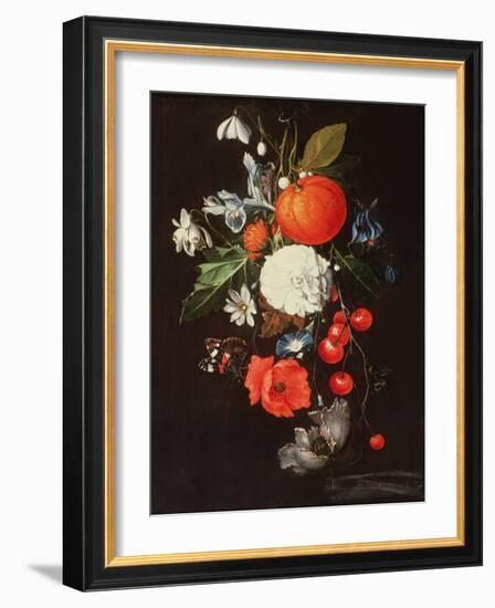 Still Life with Fruit and Flowers-Cornelis De Heem-Framed Giclee Print