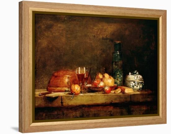 Still Life with Fruit and Glass of Olives-Jean-Baptiste Simeon Chardin-Framed Premier Image Canvas