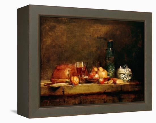 Still Life with Fruit and Glass of Olives-Jean-Baptiste Simeon Chardin-Framed Premier Image Canvas