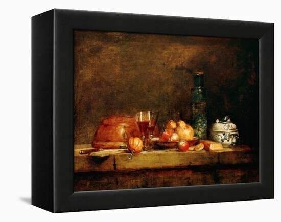 Still Life with Fruit and Glass of Olives-Jean-Baptiste Simeon Chardin-Framed Premier Image Canvas