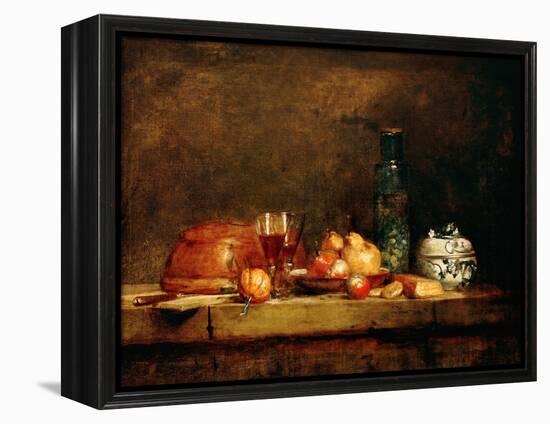 Still Life with Fruit and Glass of Olives-Jean-Baptiste Simeon Chardin-Framed Premier Image Canvas