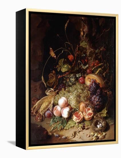 Still-life with Fruit and Insects-Rachel Ruysch-Framed Premier Image Canvas
