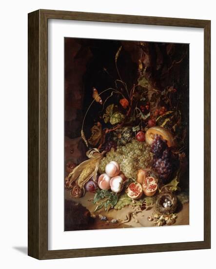 Still-life with Fruit and Insects-Rachel Ruysch-Framed Giclee Print