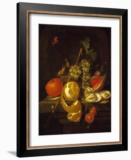 Still Life with Fruit and Oysters, Mid-1650s-Cornelis de Heem-Framed Giclee Print