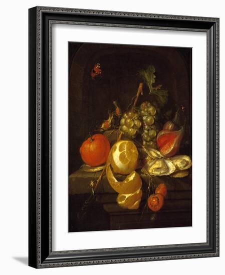 Still Life with Fruit and Oysters, Mid-1650s-Cornelis de Heem-Framed Giclee Print