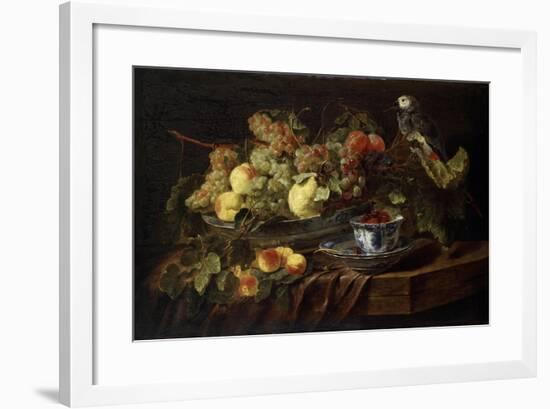 Still Life with Fruit and Parrot, 1645-Jan Fyt-Framed Giclee Print