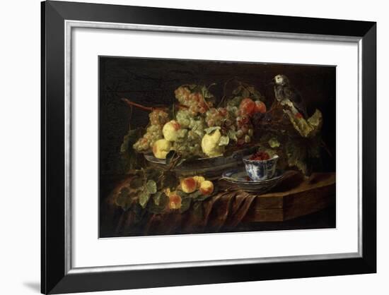 Still Life with Fruit and Parrot, 1645-Jan Fyt-Framed Giclee Print